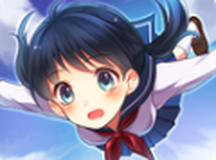 在空中飞翔的女子高中生