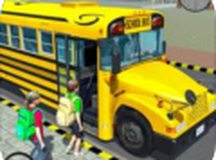城市 学校 公共汽车 驾驶  3D